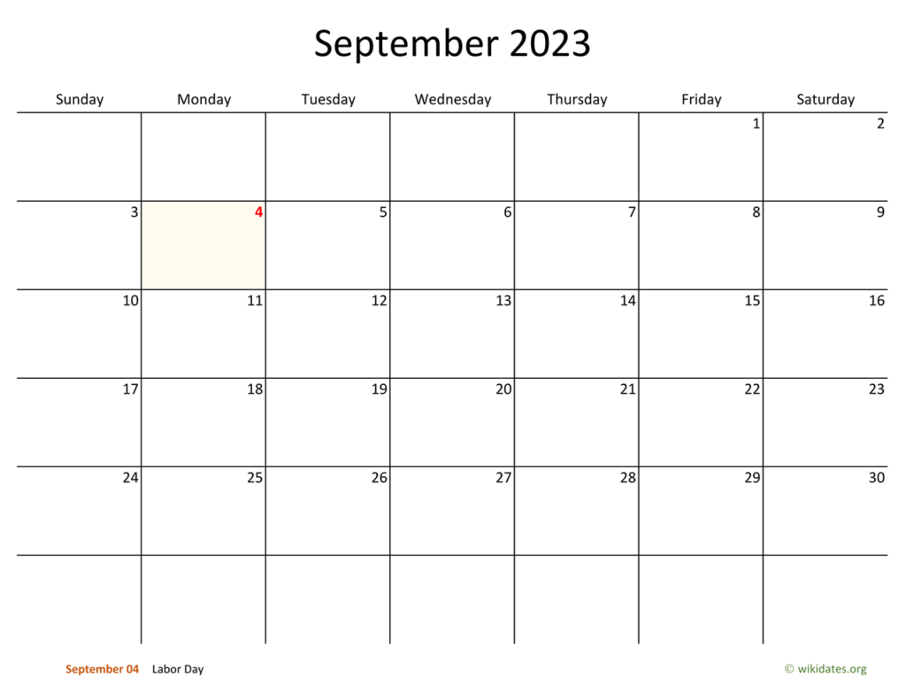 September 2023 Calendar: A Comprehensive Guide for